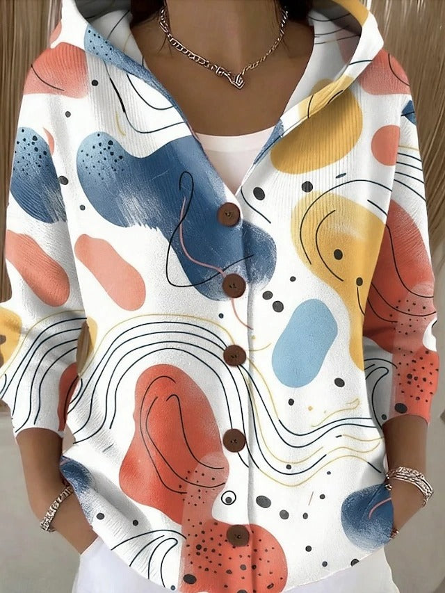 Woman wearing long plus size cardigan sweater