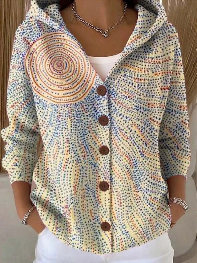 Woman wearing long plus size cardigan sweater