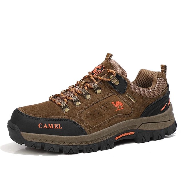 Men's hiking boots with lugged sole - brown