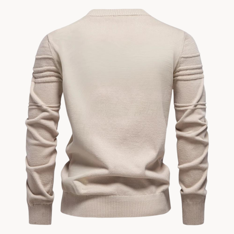 Fine gauge crew neck sweater for men