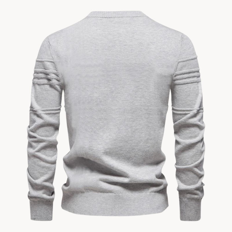 Fine gauge crew neck sweater for men