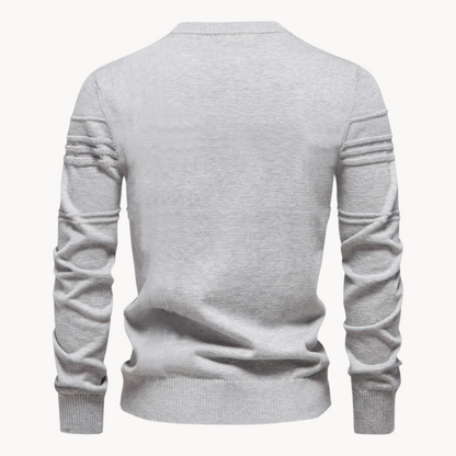 Fine gauge crew neck sweater for men