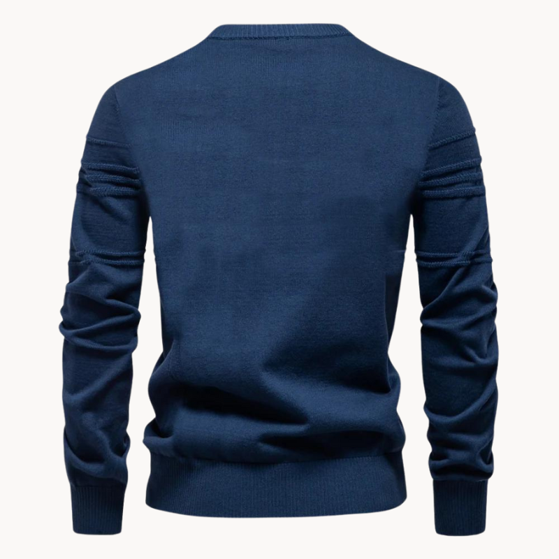 Fine gauge crew neck sweater for men