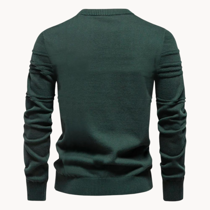 Fine gauge crew neck sweater for men