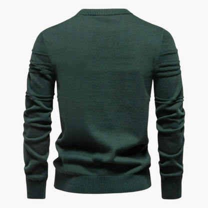 Fine gauge crew neck sweater for men