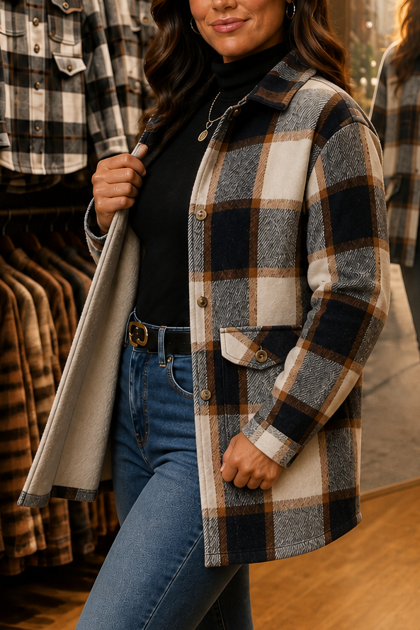 Mireille - Relaxed Checked Shirt Jacket