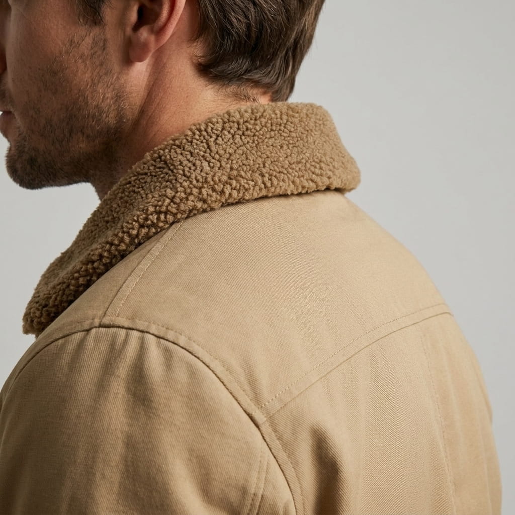 Men's aviator bomber jacket with knit collar