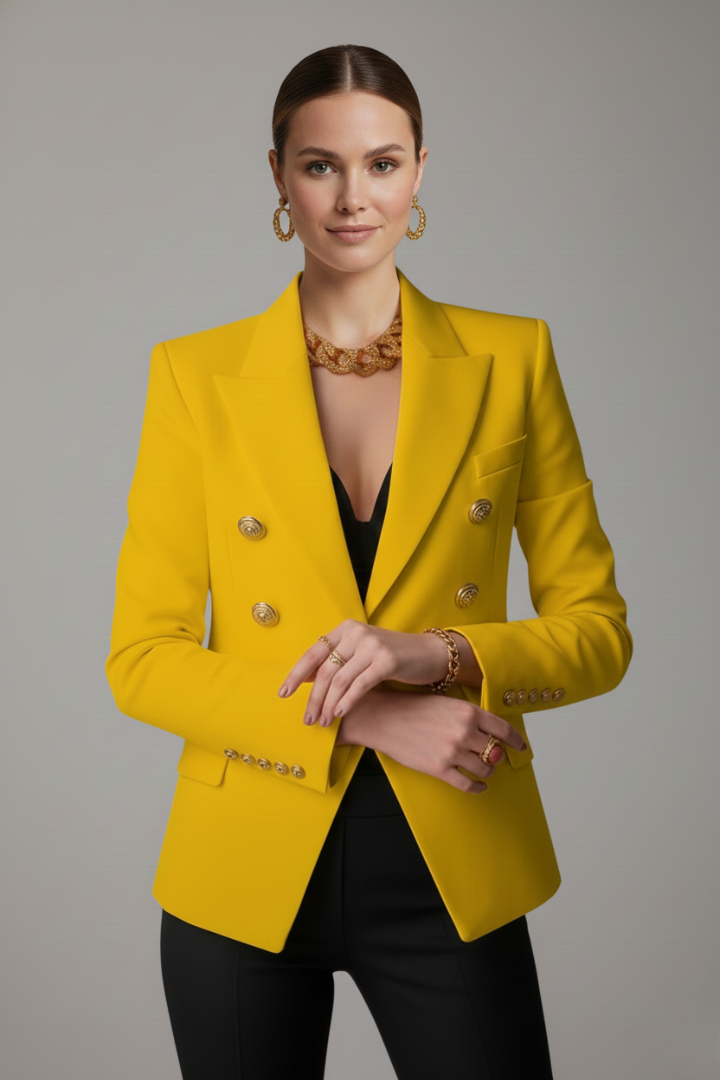 Augustine - Double-Breasted Gold-Button Blazer
