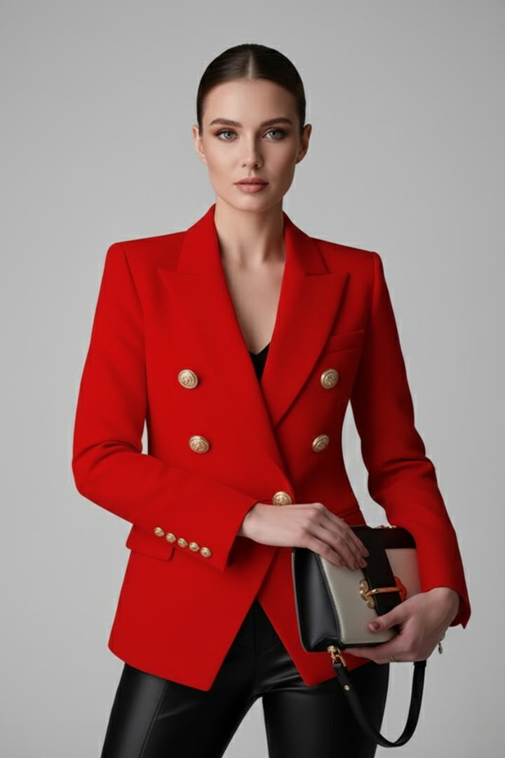 Augustine - Double-Breasted Gold-Button Blazer