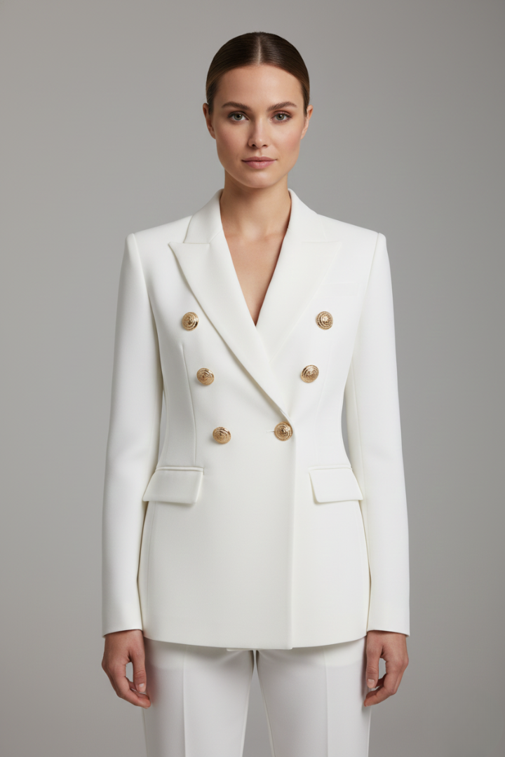 Augustine - Double-Breasted Gold-Button Blazer