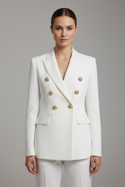 Augustine - Double-Breasted Gold-Button Blazer