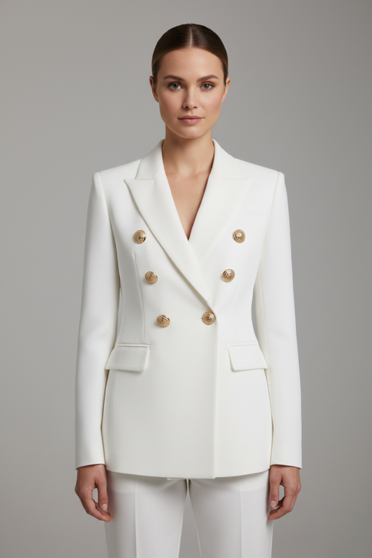 Augustine - Double-Breasted Gold-Button Blazer