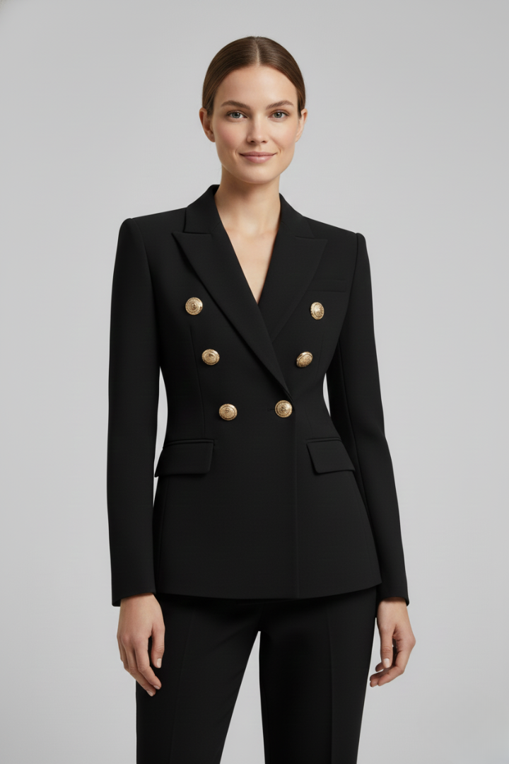 Augustine - Double-Breasted Gold-Button Blazer