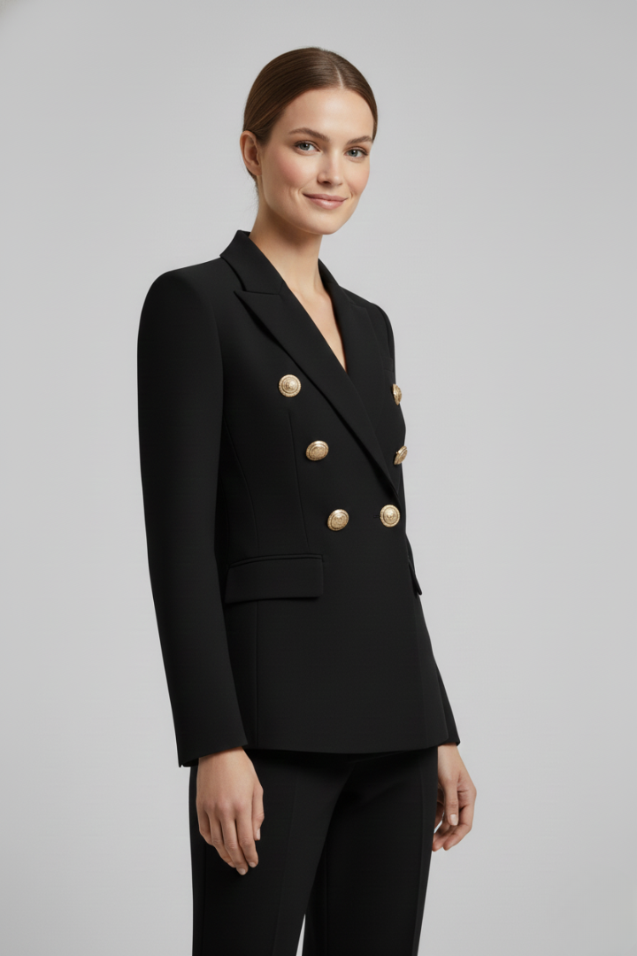 Augustine - Double-Breasted Gold-Button Blazer
