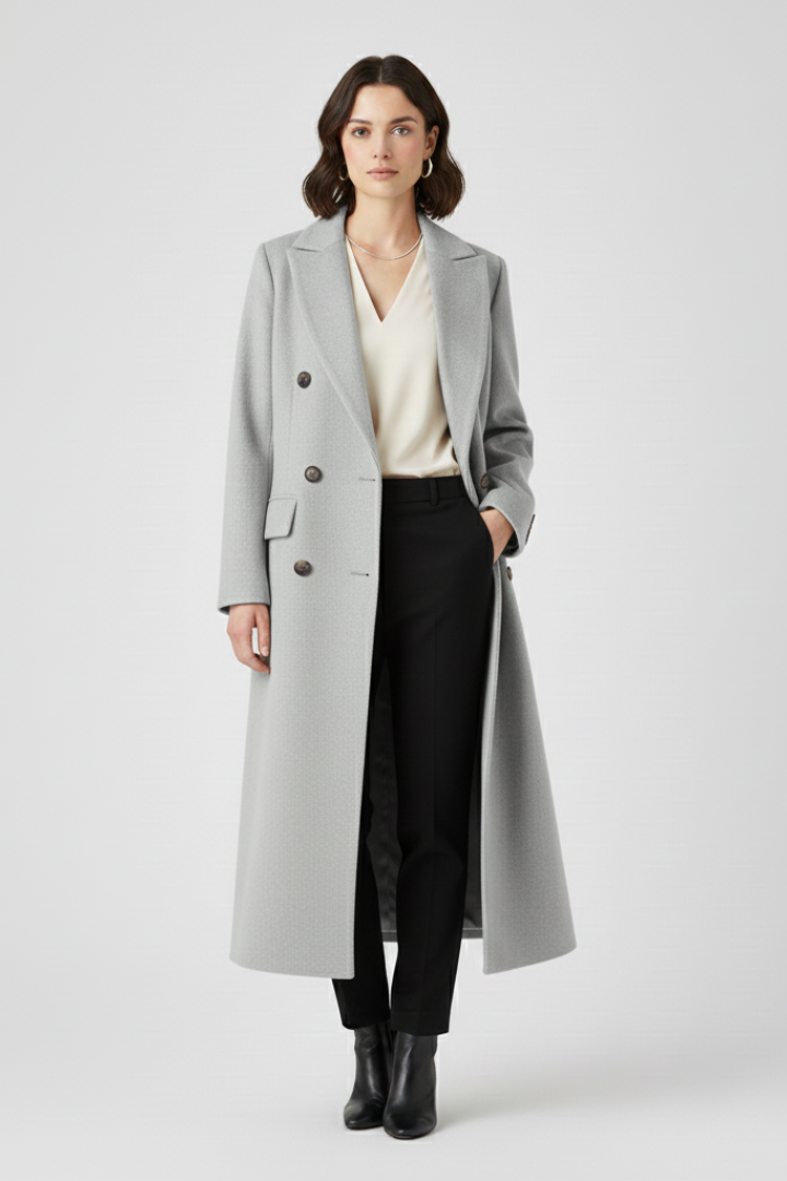 Clarisse - Notched-Lapel Button-Front Coat