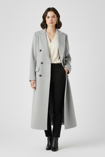 Clarisse - Notched-Lapel Button-Front Coat