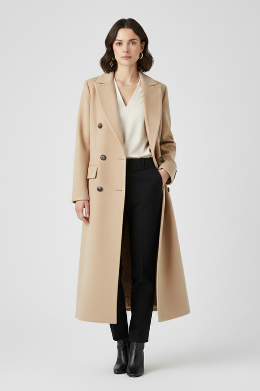 Clarisse - Notched-Lapel Button-Front Coat