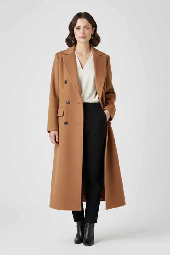 Clarisse - Notched-Lapel Button-Front Coat