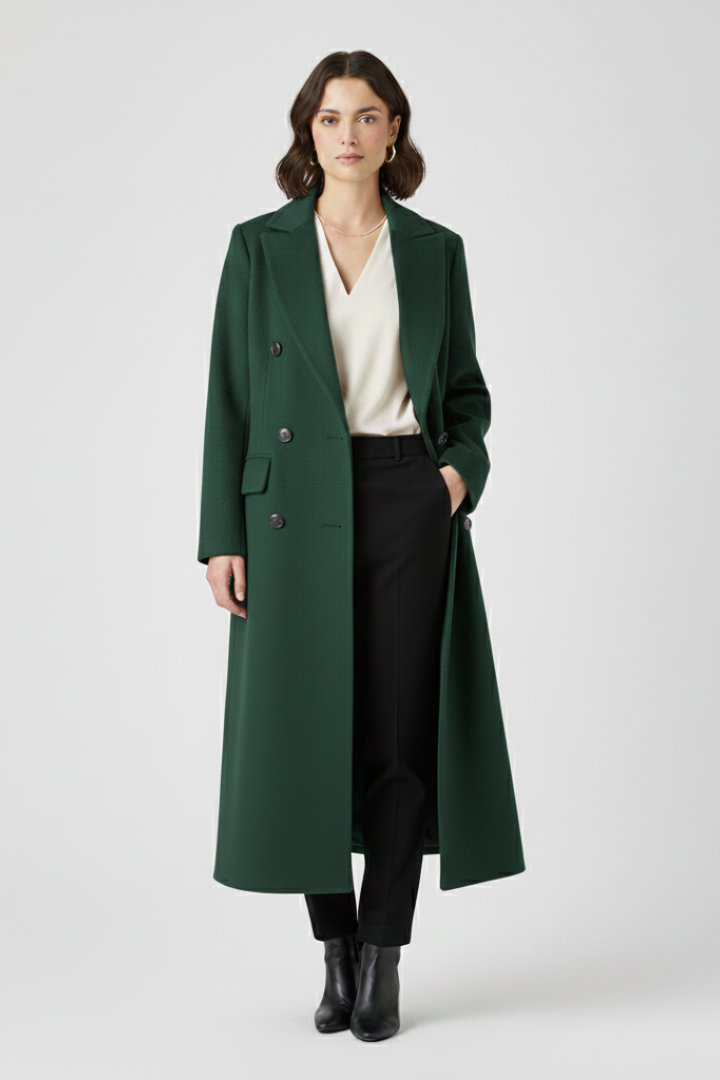 Clarisse - Notched-Lapel Button-Front Coat