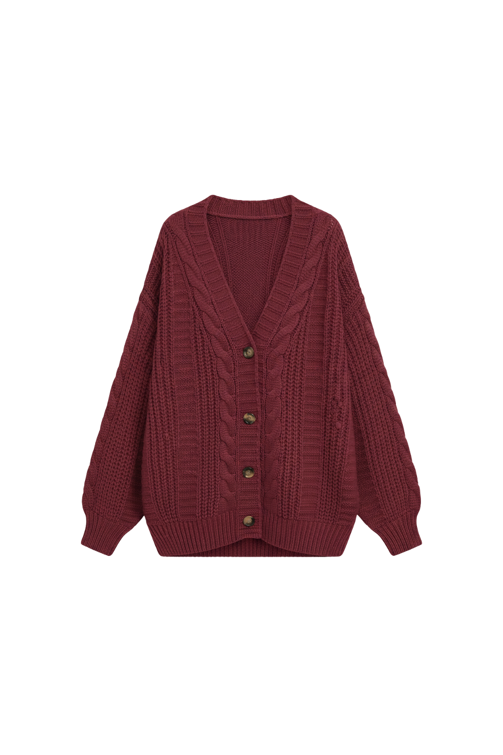 Cordula - Oversized Cable Knit Button Cardigan
