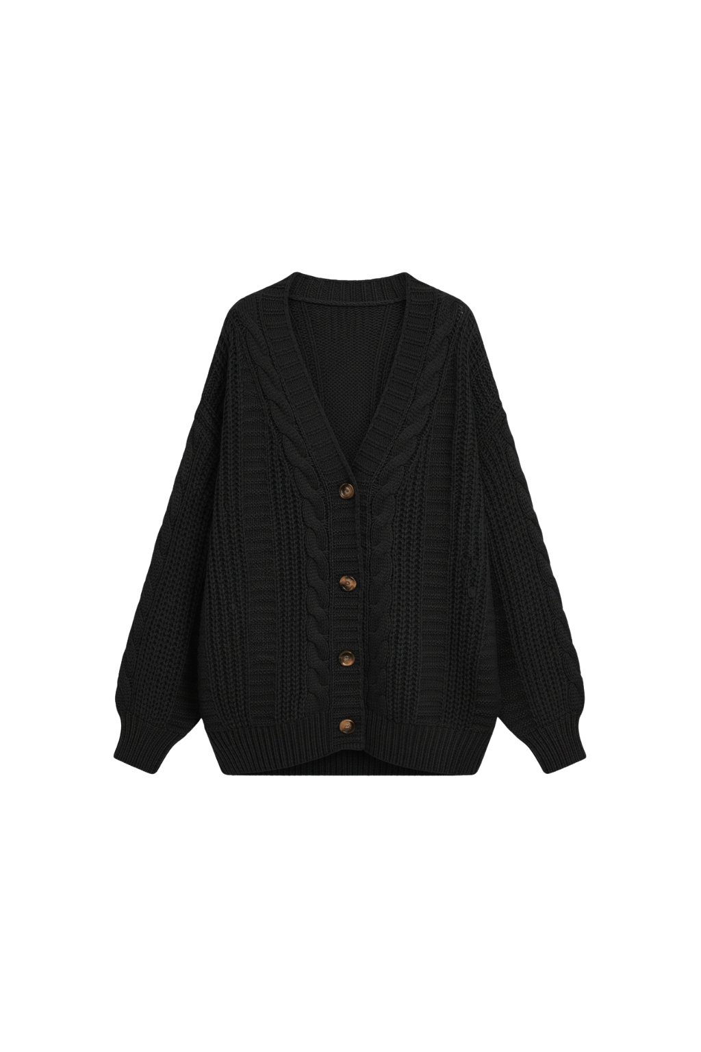 Cordula - Oversized Cable Knit Button Cardigan