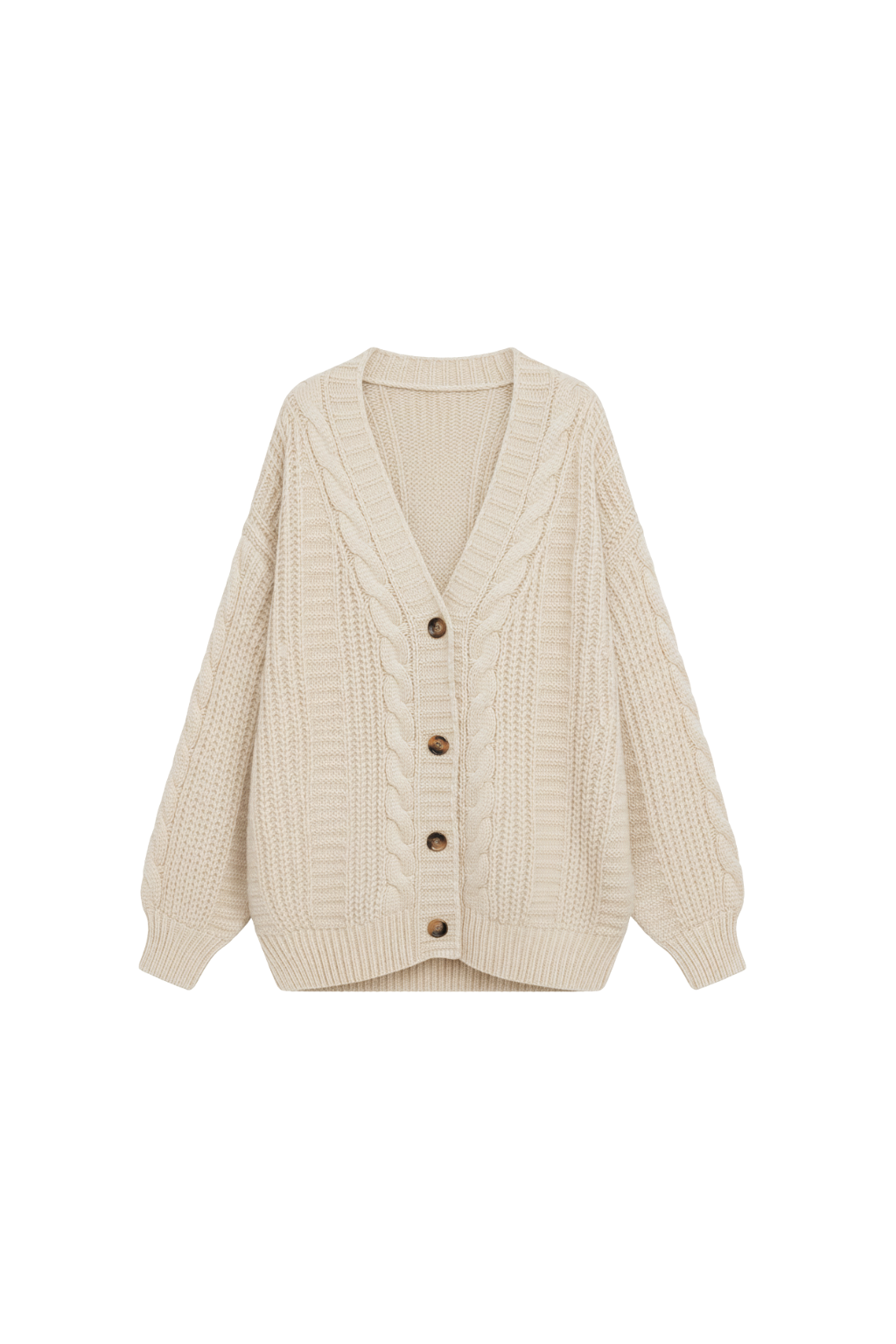 Cordula - Oversized Cable Knit Button Cardigan