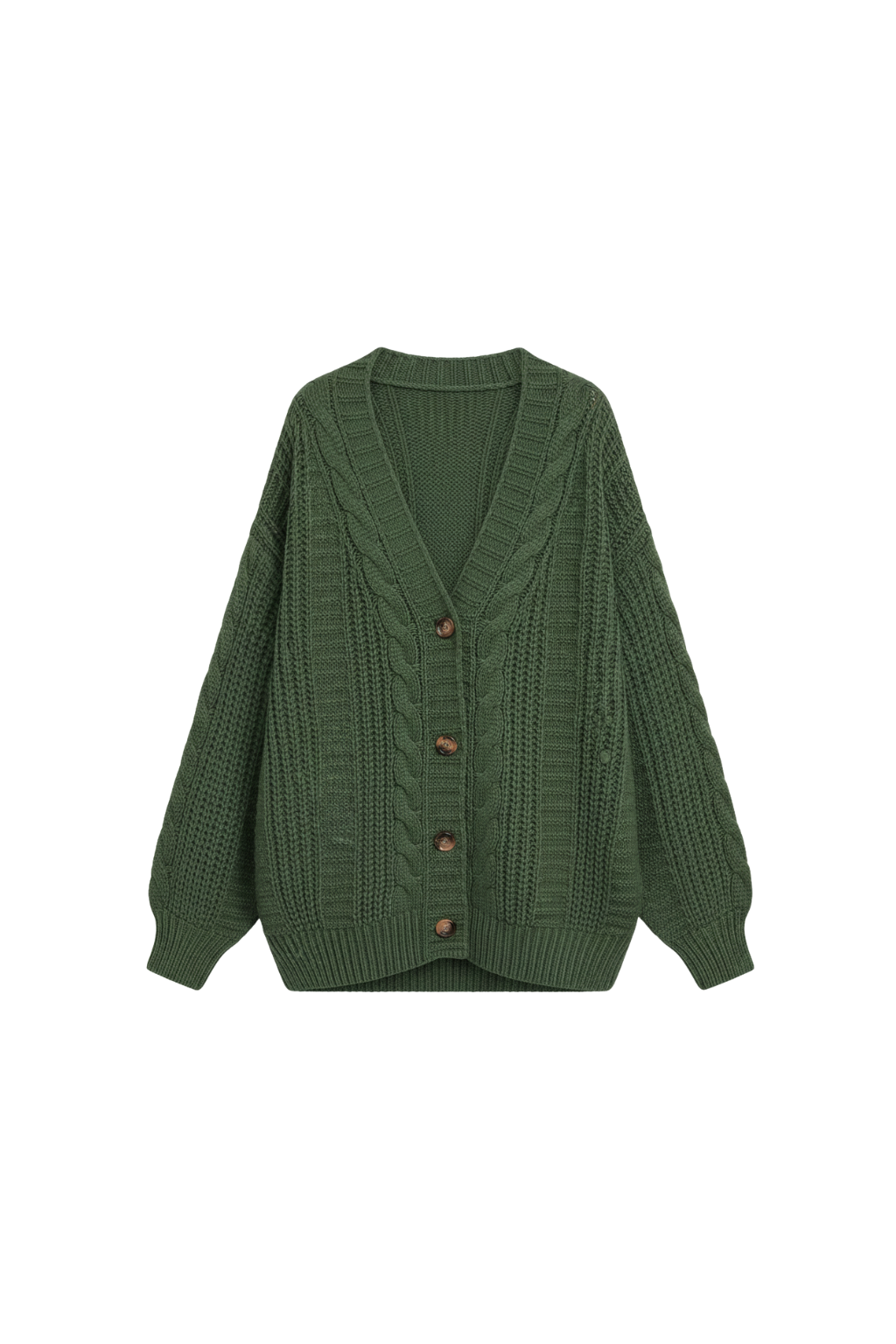 Cordula - Oversized Cable Knit Button Cardigan