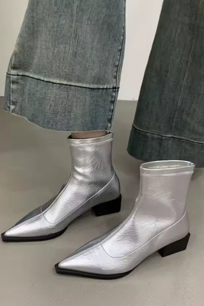 Lucinda - Pointed Toe Slip-On Ankle Boots