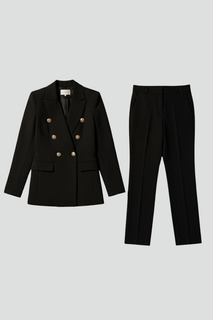 Petronella - Double-Breasted Blazer and Straight-Leg Set