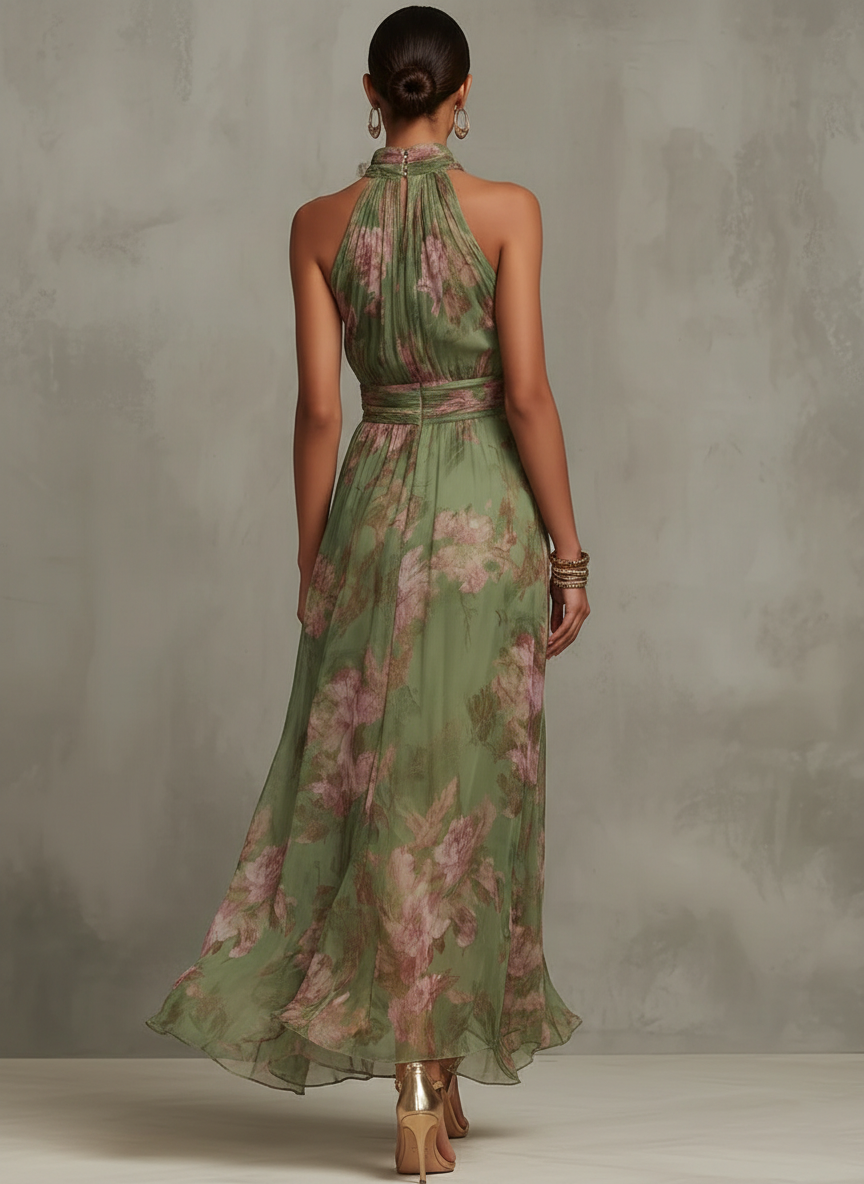 Midi dress for women with floral print