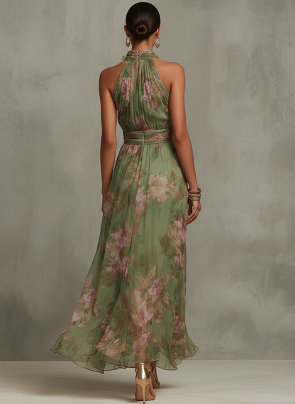 Midi dress for women with floral print