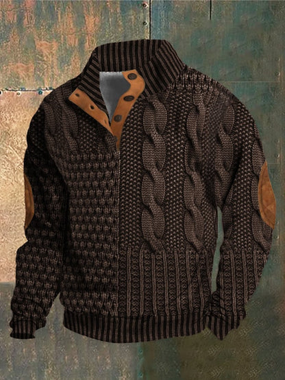 Knit sweater for men in extended sizes