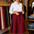 Gaetane | Self-Tie Pleated Midi Skirt