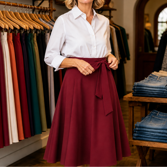 Gaetane - Self-Tie Pleated Midi Skirt