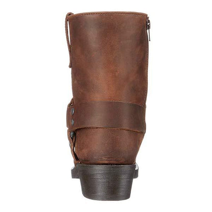 Alan - Cowboy Boots with Side Zip and Buckle Strap