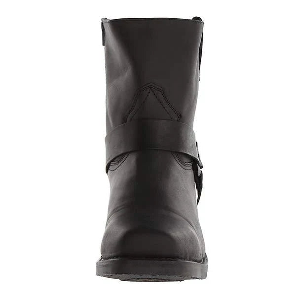 Alan - Cowboy Boots with Side Zip and Buckle Strap