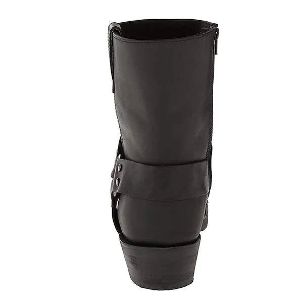 Alan - Cowboy Boots with Side Zip and Buckle Strap