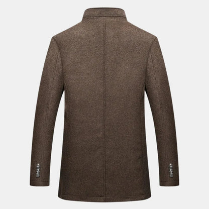 Albert - Trench Coat with Stand Collar and Button Closure