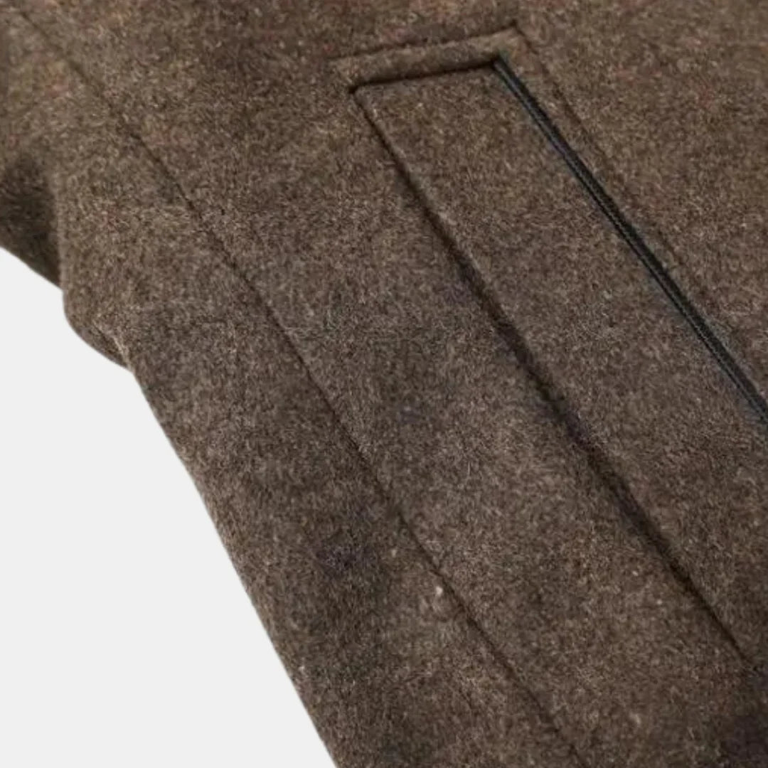 Albert - Trench Coat with Stand Collar and Button Closure