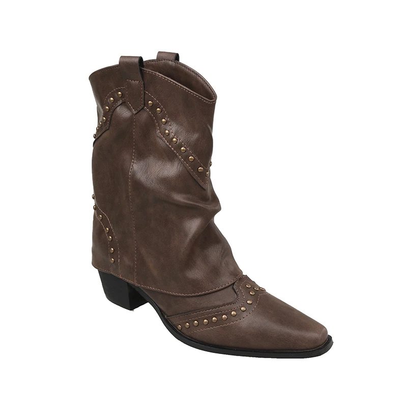 Kordula - Studded Western Ankle Boots