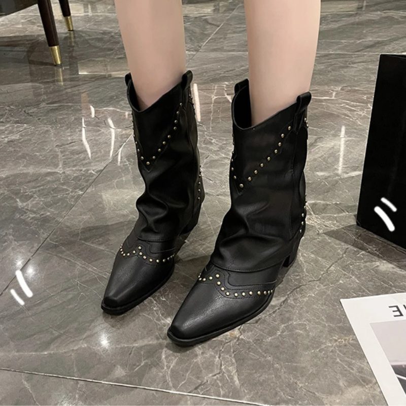 Kordula - Studded Western Ankle Boots