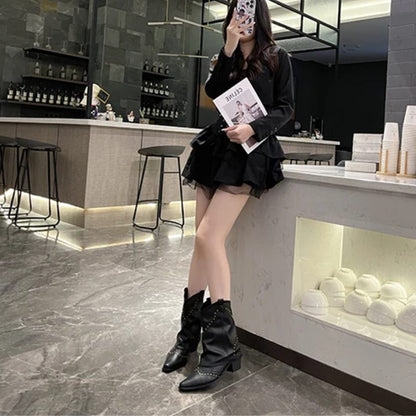 Kordula - Studded Western Ankle Boots