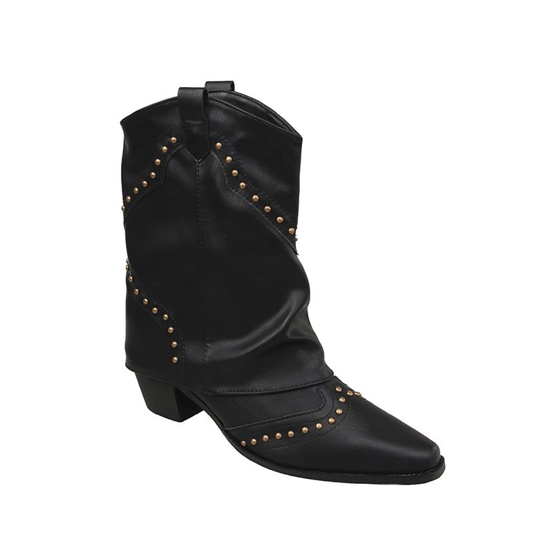 Kordula - Studded Western Ankle Boots