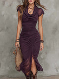 Anwyn | Abstract Pleated Midi Dress