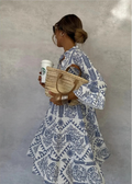 Anya | Women's Linen Boho Print Oversized Flowy Midi Dress