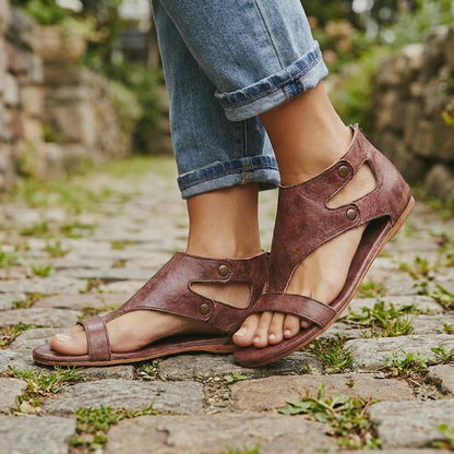 Women's cutout ankle orthopedic sandals for everyday wear