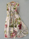Arwenna | Soft-Draped Floral Midi Dress
