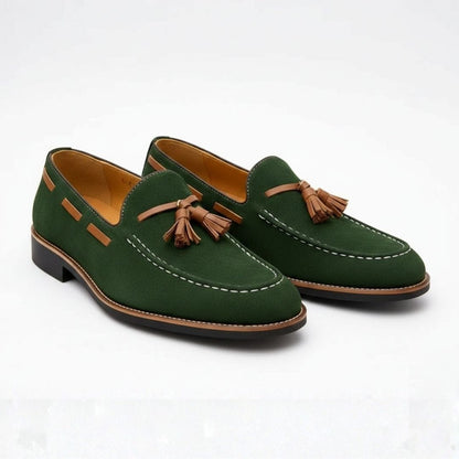 Suede Tassel Loafers with Cushioned Sole for Men