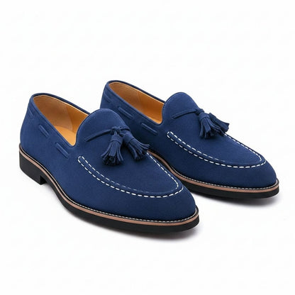 Suede Tassel Loafers with Cushioned Sole for Men