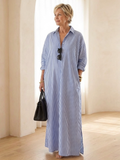 Avonlea | Striped Shirt Maxi Dress